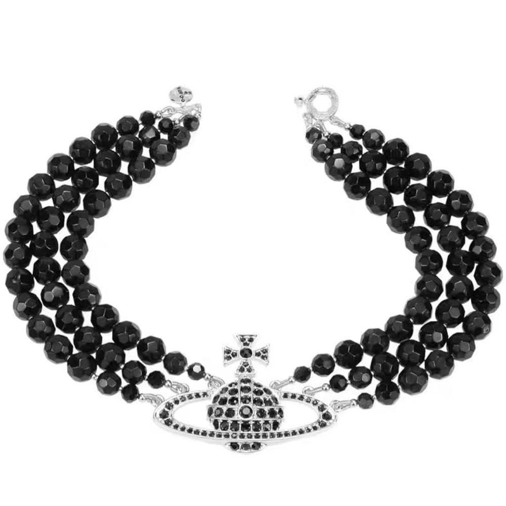 Vivienne Westwood Black Beaded Necklace